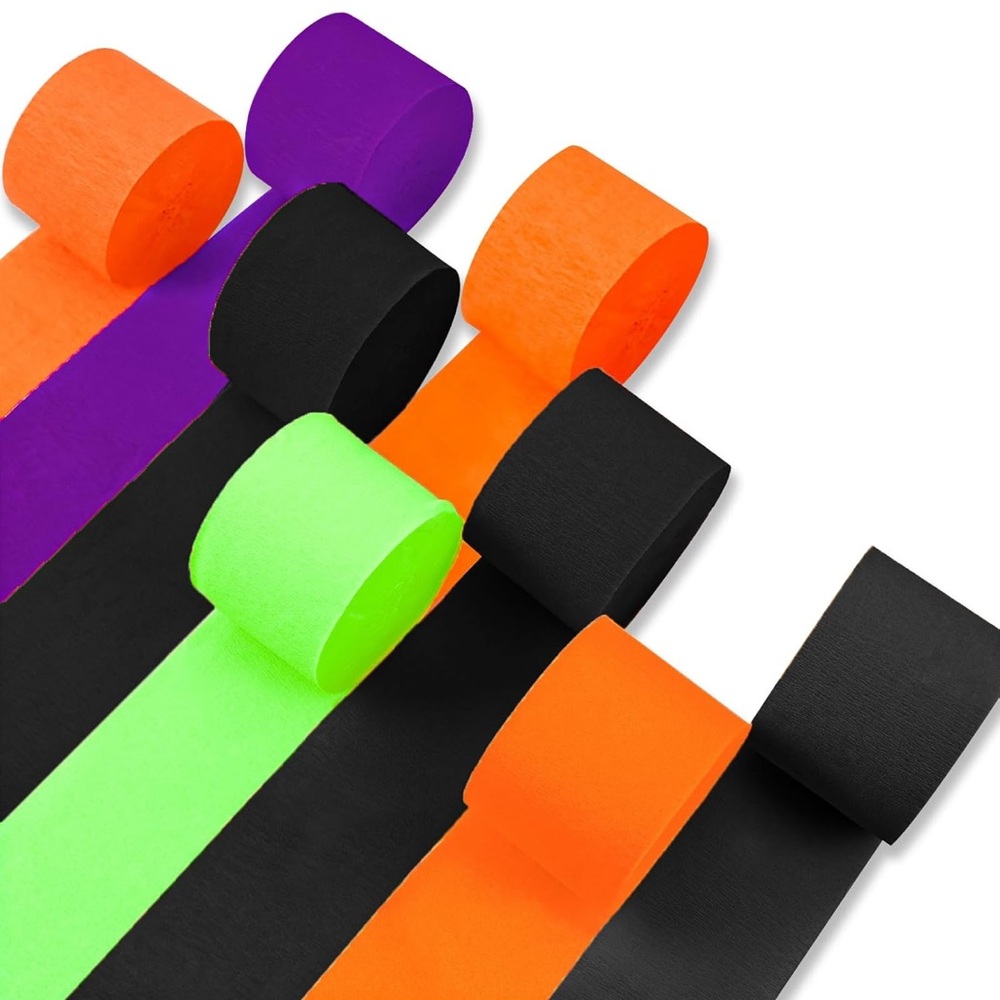 Halloween Crepe Paper Streamers Set - 8 Rolls